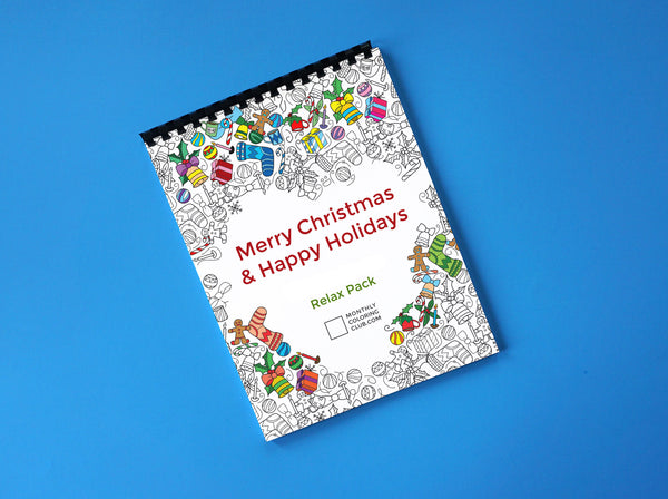 Holidays & Merry Christmas Mandala Coloring Book - Relax Pack (Card Stock)