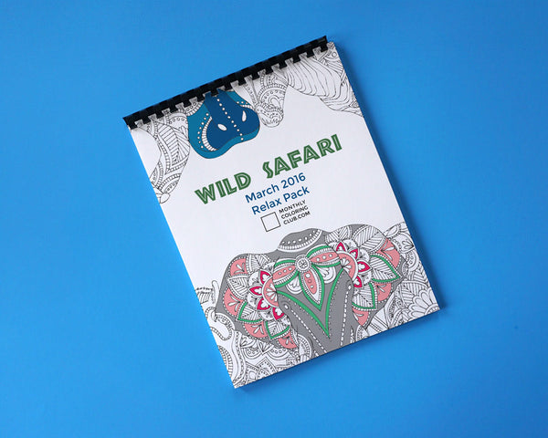 Wild Safari Animal Coloring Book - Relax Pack (Card Stock)