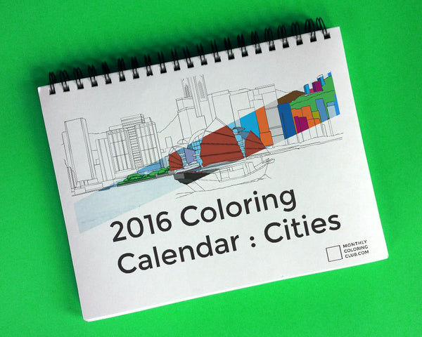 2016 Coloring Calendar : Cities (Card Stock)