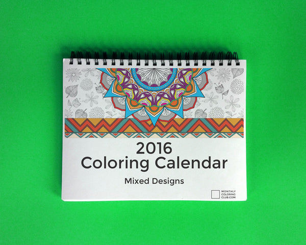 2016 Coloring Calendar : Mixed Design (Card Stock)